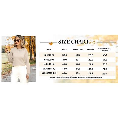 Zeagoo Women's Fall Long Sleeve Crew Neck Pullover Sweaters, Loose Polka Dot Dressy Basic Tops