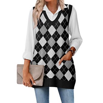 Zeagoo Sleeveless Vest for Women V Neck Knit Sweaters Trendy Fall Vests