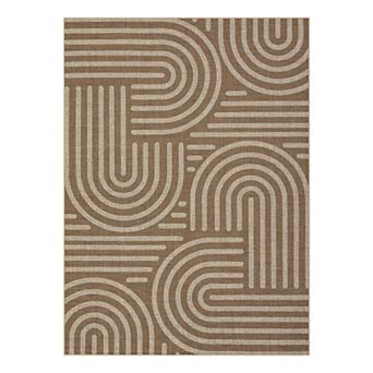 Abstract Easy Jute Area Rug, Washable Non Slip Carpet for Living Room, Dining Room, Patio, Backyard