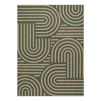Abstract Easy Jute Area Rug, Washable Non Slip Carpet for Living Room, Dining Room, Patio, Backyard