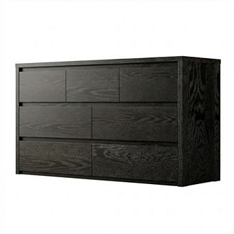 7 Drawer Dresser, 53" Wide Modern Chest of Drawers, Wooden Bedroom Drawer Dresser for Bedroom