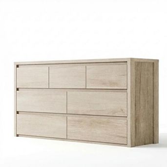 7 Drawer Dresser, 53" Wide Modern Chest of Drawers, Wooden Bedroom Drawer Dresser for Bedroom