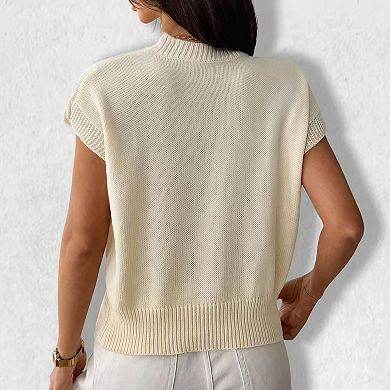 Women's 3D Print Crewneck Pullover Sweater - Casual Textured Knit Relaxed Fit Top