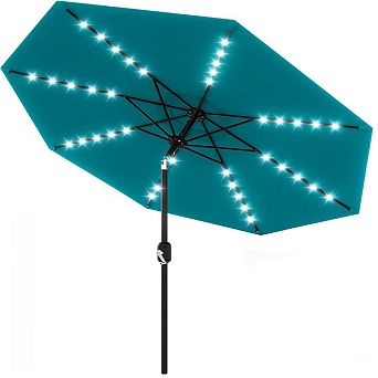 10-Foot Patio Umbrella with Solar Lights - LED Lights - Energy Saving for Bedroom - Dimmable