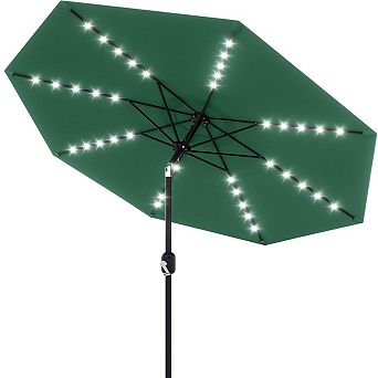 10-Foot Patio Umbrella with Solar Lights - LED Lights - Energy Saving for Bedroom - Dimmable