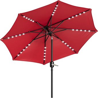 10-Foot Patio Umbrella with Solar Lights - LED Lights - Energy Saving for Bedroom - Dimmable