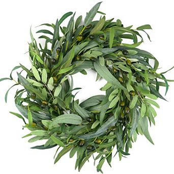 22” Olive Wreath Front Door Greenery All Season Home Decoration Wall Wedding