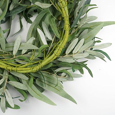 22” Olive Wreath Front Door Greenery All Season Home Decoration Wall Wedding