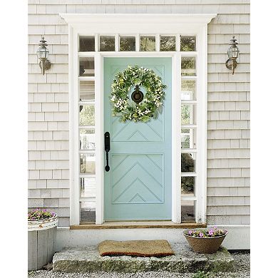 19” Eucalyptus Boxwood Berry Wreath Front Door Decor Suitable for all four seasons