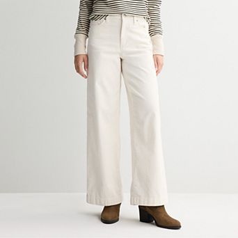 Petite Sonoma Goods For Life® High Rise Wide Leg Corduroy Pants