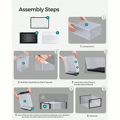Organize Shoes with Transparent Shoe Boxes, Easy to Assemble, Stackable and Breathable