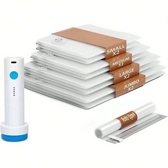 Vacuum Storage Bags, 6000pa Cordless Pump, Maximize Space, Reusable