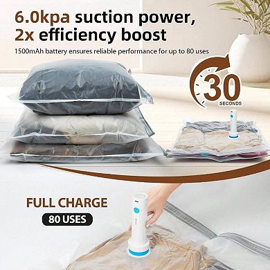 Vacuum Storage Bags, 6000pa Cordless Pump, Maximize Space, Reusable