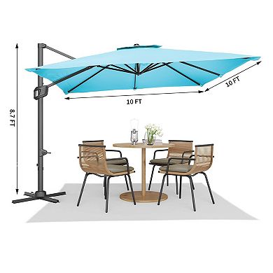 10-Ft Square Patio Umbrella - High Quality - Durable Design for Daily Use - Easy to Use