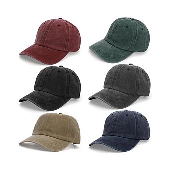 6-Pack Cotton Baseball Caps