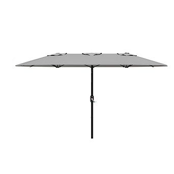 13 FT Double Sided Rectangle Patio Market Umbrella-Heavy Duty Waterproof Windproof