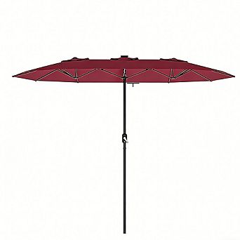 13 FT Double Sided Rectangle Patio Market Umbrella-Heavy Duty Waterproof Windproof