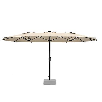 13 FT Double Sided Rectangle Patio Market Umbrella-Heavy Duty Waterproof Windproof