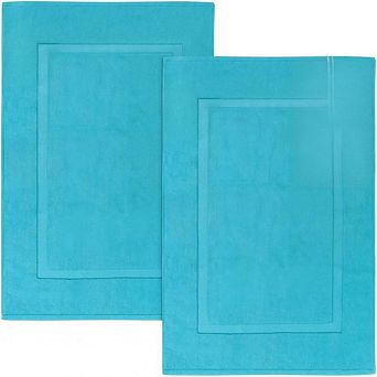 2 Pack Cotton Bath Mats 21x34 Inch Absorbent Washable Bathroom Floor Mat