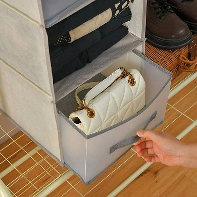 Hanging Closet Organizer, 2 Pullout Drawers, Collapsible, Space-Saving