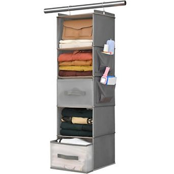 Hanging Closet Organizer, 2 Pullout Drawers, Collapsible, Space-Saving
