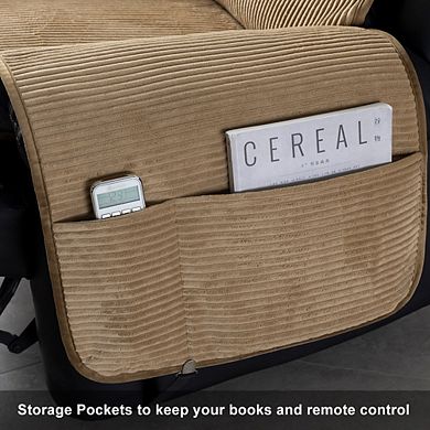 Stonecrest Corduroy Recliner Chair Cover, Stay in Place