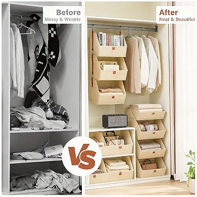 Hanging Closet Organizer Foldable Disassemblable Storage Shelves