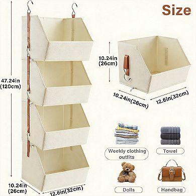 Hanging Closet Organizer Foldable Disassemblable Storage Shelves