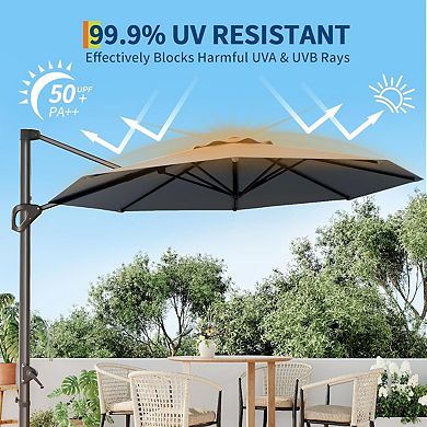 10-FT Cantilever Umbrella - High Quality - Durable Design for Daily Use - Easy to Use