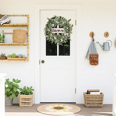 20"Eucalyptus Wreath Welcome Sign Decor All-season