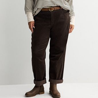 Plus Size Sonoma Goods For Life® Mid Rise Corduroy Boyfriend Pants