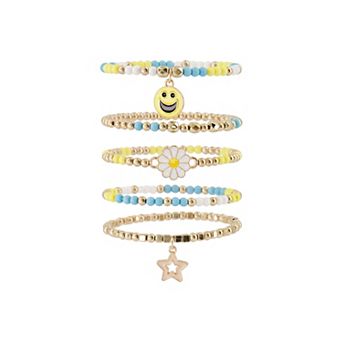 Claire's Daisy Vibes 5 pc Bracelets Set