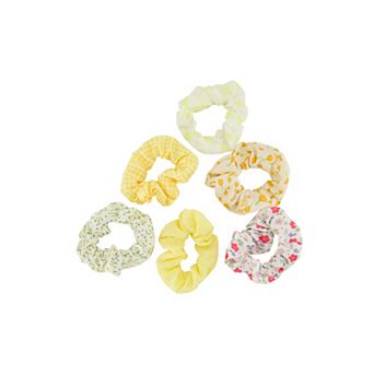 Claire's Floral Twist 6 pc Scrunchie Set