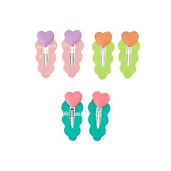 Claire's Snap Clip Heart 6-Pack