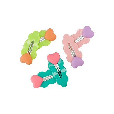 Claire's Snap Clip Heart 6-Pack
