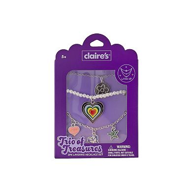 Claire's Hearts 3-Pack Necklace Set