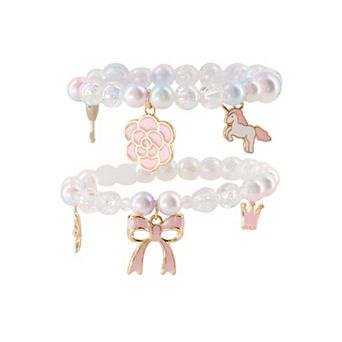 Claire's 2 pc Bow & Charm Bracelet Set