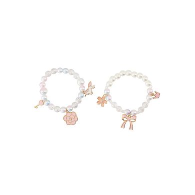 Claire's 2-Piece Bow & Charm Bracelet Set