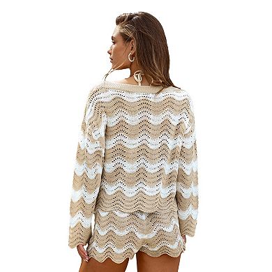 Petite Cupshe Striped Cover Up Top