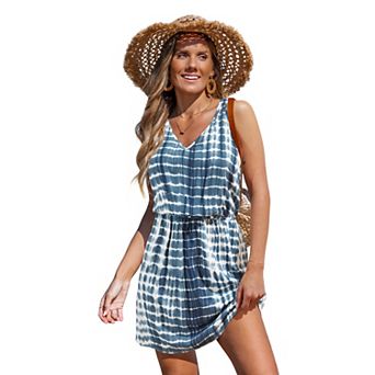 Petite Cupshe Tie Dye Mini Cover-Up Dress