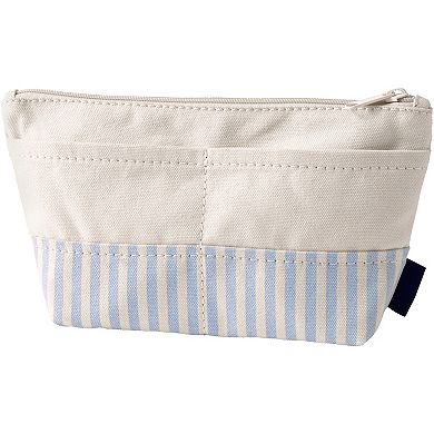 Lands' End Embroidered Zipper Canvas Pouch