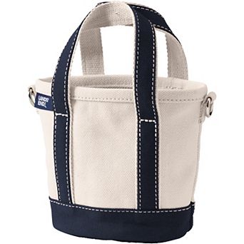 Lands' End Mini Natural Open Top Canvas Tote Bag