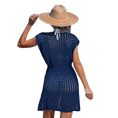 Women's Cupshe V-Neck Cover Up Mini Dress in Petite
