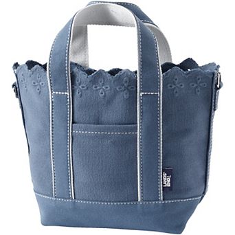 Lands' End Small Eyelet Canvas Open Top Tote Bag