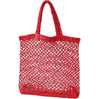 Lands' End Openweave Straw Tote Bag