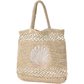 Lands' End Novelty Openweave Straw Tote Bag
