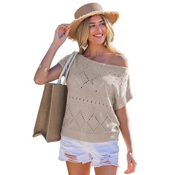 Petite Cupshe Eyelet Cover Up Top