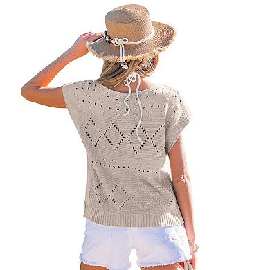 Petite Cupshe Eyelet Cover Up Top