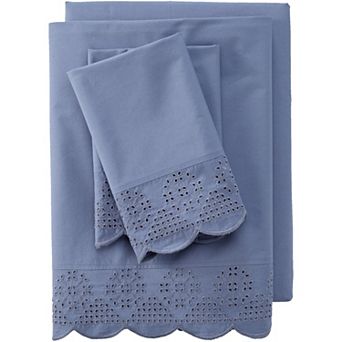 Lands' End 300 Thread Count Cotton Percale Bed Sheet Set