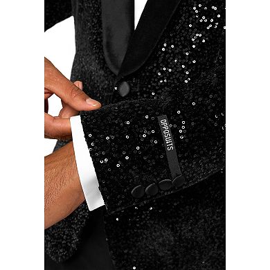 Men's OppoSuits Deluxe Black Sequin Blazer